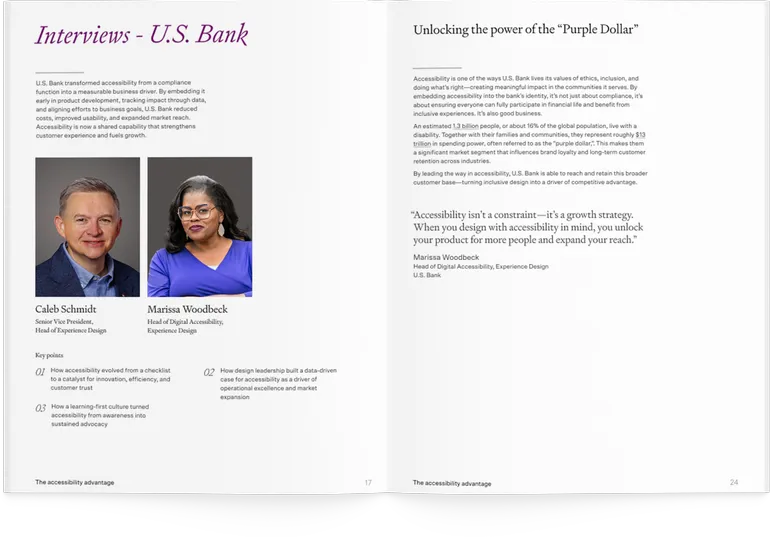 Report spread — Interviews, U.S. Bank: Unlocking the power of the Purple Dollar