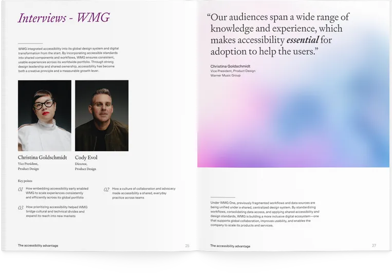 Report spread — Interviews, Warner Music Group