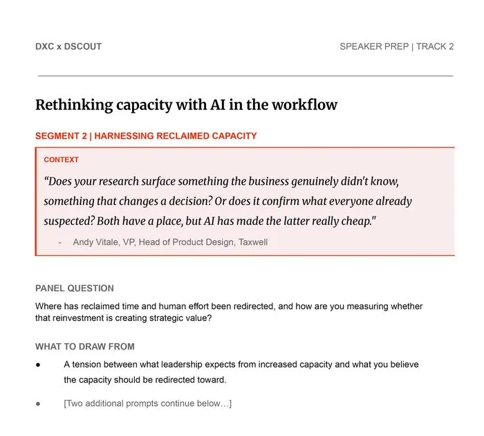 Speaker prep doc — Track 2, harnessing reclaimed capacity